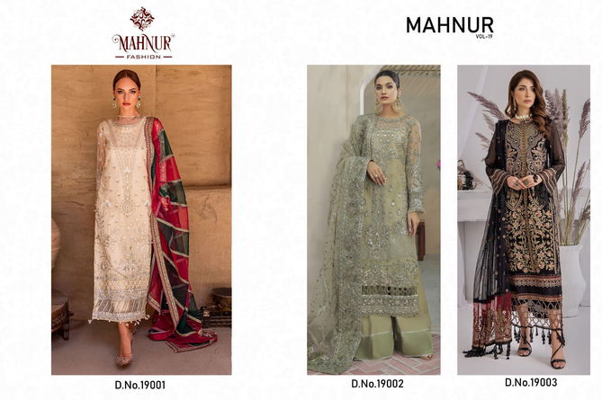 Mahnur Vol 19 Heavy Georgette Wholesale Pakistani Salwar Suits Catalog